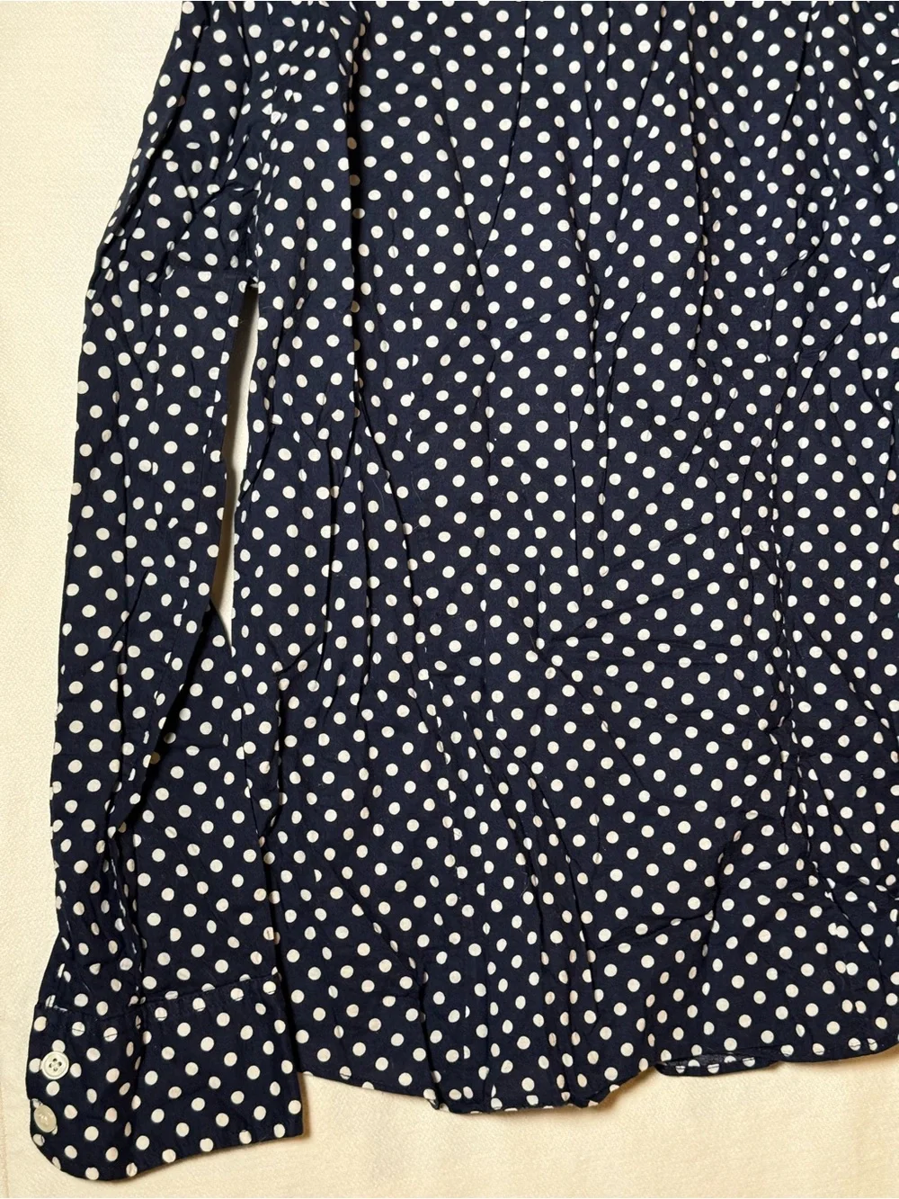J.Crew Navy Polka Dot Button Down